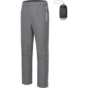 Little Donkey Andy Men’s Rain Pants Waterproof Lightweight Overpants Windproof Outdoor Pants for Hiking, Golf, Fishing(Gull Gray)