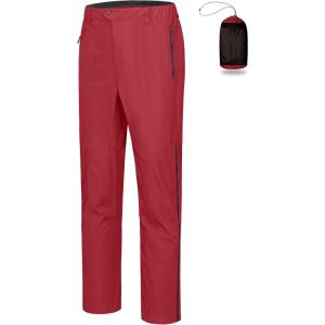 Little Donkey Andy Men’s Rain Pants Waterproof Lightweight Overpants Windproof Outdoor Pants for Hiking, Golf, Fishing(Red)
