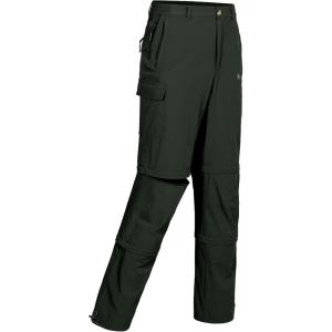 Little Donkey Andy Men’s Stretch Convertible Pants, Zip-Off Quick-Dry Hiking Pants, UV Protection, Lightweight(Two Zip-off-dark Green)