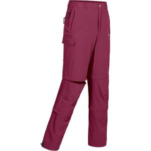 Little Donkey Andy Men’s Stretch Convertible Pants, Zip-Off Quick-Dry Hiking Pants, UV Protection, Lightweight(Two Zip-off-raspberry Wine)