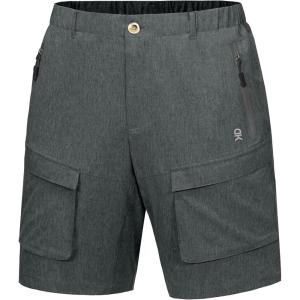 Little Donkey Andy Men’s Stretch Quick Dry Cargo Shorts for Hiking, Camping, Travel(Grey Heather)