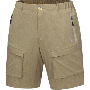 Little Donkey Andy Men’s Stretch Quick Dry Cargo Shorts for Hiking, Camping, Travel(Khaki Heather)