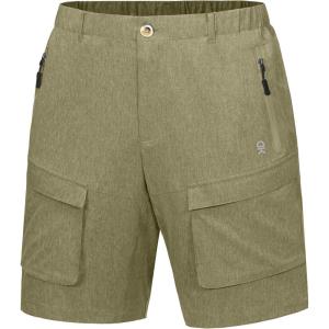 Little Donkey Andy Men’s Stretch Quick Dry Cargo Shorts for Hiking, Camping, Travel(Olive Green Heather)
