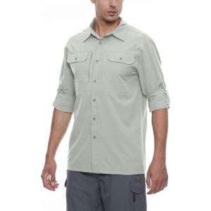 Little Donkey Andy Men’s Stretch Quick Dry UPF50+ Long Sleeve Shirt for Hiking, Travel, Camping(A Light Gray)