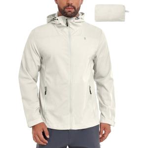 Little Donkey Andy Men’s UPF 50+ Sun Protection Hoodie Jacket Lightweight Full Zip Hoodies Long Sleeve Shirts Hiking Fishing(Marshmallow)