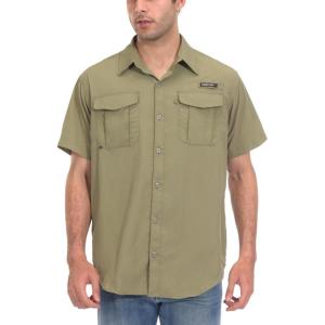 Little Donkey Andy Men’s UPF 50+ UV Protection Shirt, Short Sleeve Fishing Shirt, Breathable and Fast Dry Taupe S