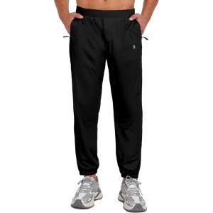 Little Donkey Andy Men’s Ultra-Stretch Pants Breathable Quick Dry Lightweight Pants for Active Travel Hiking(Black)