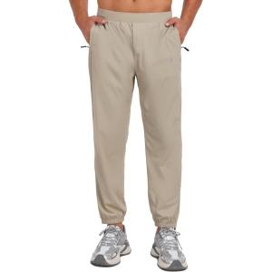 Little Donkey Andy Men’s Ultra-Stretch Pants Breathable Quick Dry Lightweight Pants for Active Travel Hiking(Khaki)