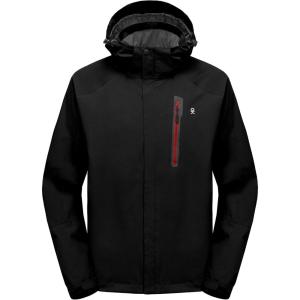 Little Donkey Andy Men’s Waterproof Rain Jacket Outdoor Lightweight Hooded Raincoat for Hiking Golf Travel Fishing(B1.black/Black)