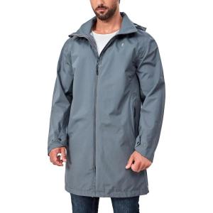 Little Donkey Andy Men’s Waterproof Rain Jacket Outdoor Lightweight Mountain Windbreaker Long Coat for Hiking Golf Travel(Grey)
