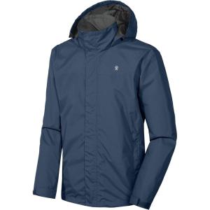 Little Donkey Andy Men’s Waterproof Rain Jacket Outdoor Lightweight Rain Shell Coat for Hiking,Golf,Travel(A12.black Blue)