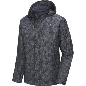 Little Donkey Andy Men’s Waterproof Rain Jacket Outdoor Lightweight Rain Shell Coat for Hiking,Golf,Travel(B14.grey/Black)