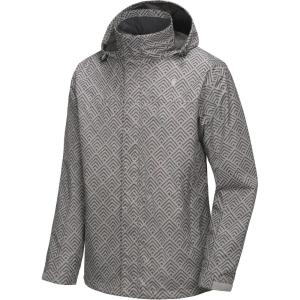 Little Donkey Andy Men’s Waterproof Rain Jacket Outdoor Lightweight Rain Shell Coat for Hiking,Golf,Travel(B15.white/Grey)