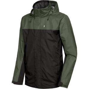 Little Donkey Andy Men’s Waterproof Rain Jacket Outdoor Lightweight Rain Shell Coat for Hiking,Golf,Travel(B6.black/Army Green)