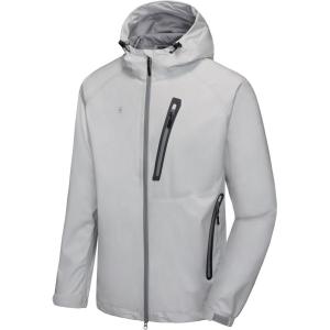 Little Donkey Andy Men’s Waterproof Rain Jacket Outdoor Lightweight Rain Shell Coat for Hiking,Golf,Travel(D3.gray【ultra Lightweight】)