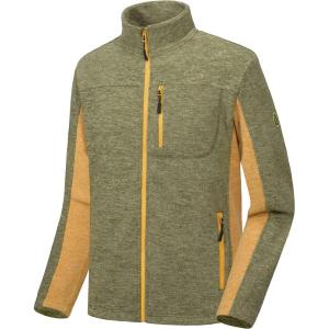 Little Donkey Andy Men’s Winter Warm Polar Fleece Golf Jacket Lightweight Thermal Hiking Running Travel Jacket(Olive Heather)