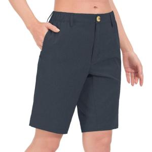 Little Donkey Andy Women’s Bermuda Quick Dry Lightweight Stretch Shorts Golf Hiking Travel(A Black Heather)