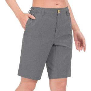 Little Donkey Andy Women’s Bermuda Quick Dry Lightweight Stretch Shorts Golf Hiking Travel(A Carbon Heather)
