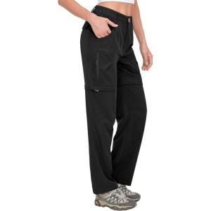 Little Donkey Andy Women’s Convertible Hiking Pants Quick Dry Zip Off Shorts Lightweight Fishing Travel Trousers(Z-black)