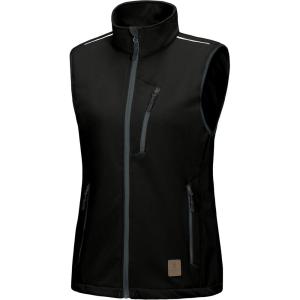 Little Donkey Andy Women’s Fleece Lined Softshell Vest Lightweight Windproof Sleeveless Jacket for Hiking Outdoor Travel Golf(Black)