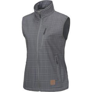 Little Donkey Andy Women’s Fleece Lined Softshell Vest Lightweight Windproof Sleeveless Jacket for Hiking Outdoor Travel Golf(Gray Plaid)