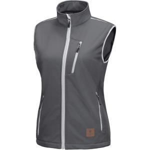 Little Donkey Andy Women’s Fleece Lined Softshell Vest Lightweight Windproof Sleeveless Jacket for Hiking Outdoor Travel Golf(Grey)
