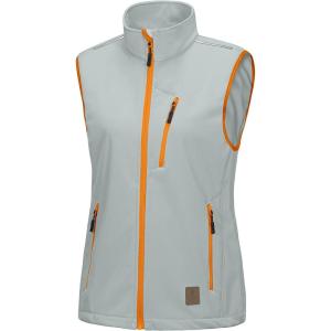 Little Donkey Andy Women’s Fleece Lined Softshell Vest Lightweight Windproof Sleeveless Jacket for Hiking Outdoor Travel Golf(Light Grey)