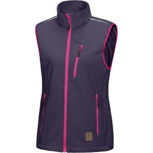 Little Donkey Andy Women’s Fleece Lined Softshell Vest Lightweight Windproof Sleeveless Jacket for Hiking Outdoor Travel Golf(Purple)