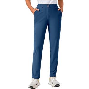 Little Donkey Andy Women’s Golf Pants Stretch Quick Dry Lightweight Straight Leg Business Casual Slacks with Pockets(Scuba Blue)