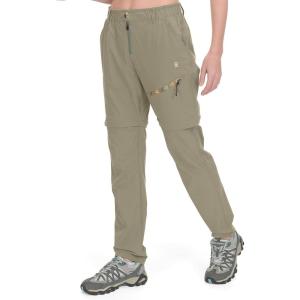Little Donkey Andy Women’s Hiking Pants Lightweight Convertible Zip-Off Pants Quick Dry UPF 50(Pants Dark Khaki)