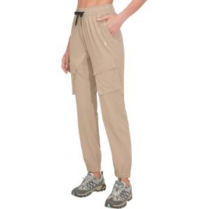 Little Donkey Andy Women’s Hiking Pants Lightweight Quick Dry Outdoor Running Cargo(Light Khaki)