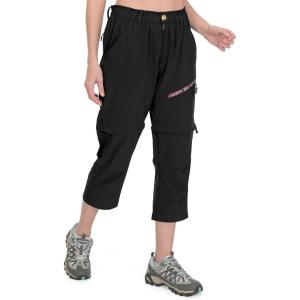 Little Donkey Andy Women’s Hiking Zip Off Capri Pants Lightweight Quick Dry UPF 50+ Convertible Shorts with 4 Pockets(Capris Black)
