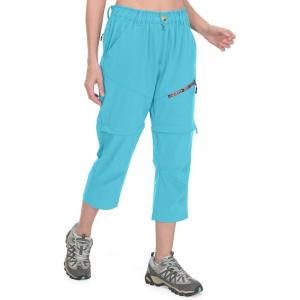 Little Donkey Andy Women’s Hiking Zip Off Capri Pants Lightweight Quick Dry UPF 50+ Convertible Shorts with 4 Pockets(Capris Light Blue)