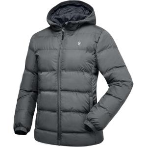 Little Donkey Andy Women’s Hooded Puffer Jacket Full-Zip Winter Lightweight Windproof Warm Quilted Coat with Pockets(Grey)