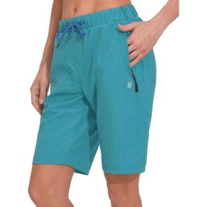 Little Donkey Andy Women’s Lightweight Breathable Hiking Shorts, Quick-Dry Golf Shorts with Zipper Pockets, Air-Holes Tech(Bluebrid Heather)