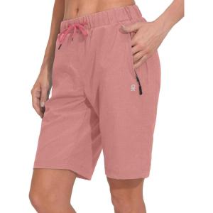 Little Donkey Andy Women’s Lightweight Breathable Hiking Shorts, Quick-Dry Golf Shorts with Zipper Pockets, Air-Holes Tech(Burnt Coral Heather)