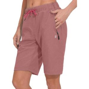 Little Donkey Andy Women’s Lightweight Breathable Hiking Shorts, Quick-Dry Golf Shorts with Zipper Pockets, Air-Holes Tech(Watermelon Heather)