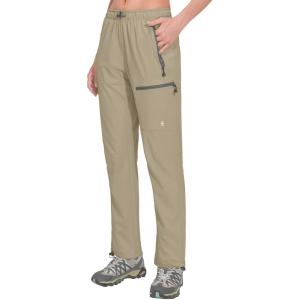 Little Donkey Andy Women’s Lightweight Quick Dry Cargo Hiking Pants UPF 50+ Stretch Travel Casual Trousers(A04. Khaki)