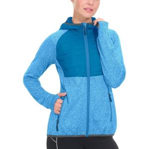 Little Donkey Andy Women’s Lightweight Thermal Running Jacket Hybrid Quilted Full Zip Golf Jacket with Hood(5. Vivid Blue)