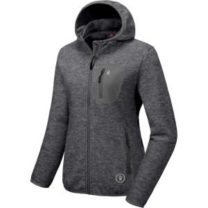 Little Donkey Andy Women’s Lightweight Warm Polar Fleece Running Jacket Hooded Full-Zip Thermal Coat Hiking Travel Casual(Deep Grey Heather)