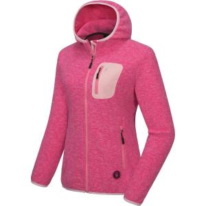 Little Donkey Andy Women’s Lightweight Warm Polar Fleece Running Jacket Hooded Full-Zip Thermal Coat Hiking Travel Casual(Rose Heather)