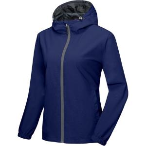 Little Donkey Andy Women’s Lightweight Windbreaker Jacket Breathable Windproof Jacket Hiking Running Golf UPF50+(A4.navy)