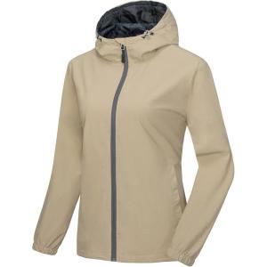 Little Donkey Andy Women’s Lightweight Windbreaker Jacket Breathable Windproof Jacket Hiking Running Golf UPF50+(A5.khaki)