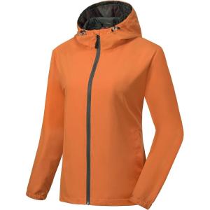 Little Donkey Andy Women’s Lightweight Windbreaker Jacket Breathable Windproof Jacket Hiking Running Golf UPF50+(A6.orange)
