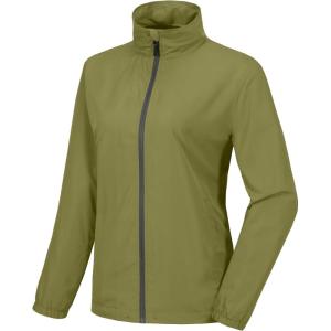 Little Donkey Andy Women’s Lightweight Windbreaker Jacket Breathable Windproof Jacket Hiking Running Golf UPF50+(B4.olive)
