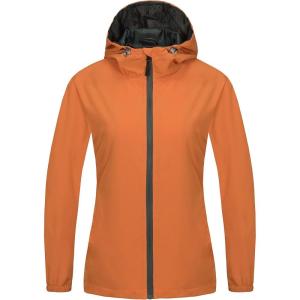 Little Donkey Andy Women’s Lightweight Windbreaker Jacket Breathable Windproof Jacket Hiking Running Golf UPF50+(Orange)