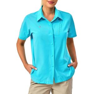 Little Donkey Andy Women’s Long Sleeve Travel Shirt, UPF 50+ Safari Shirt, Outdoor Cool Quick Dry Hiking Shirts(S. Blue)