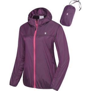 Little Donkey Andy Women’s Packable Lightweight Running Jacket Water Resistant Hooded Windbreaker for Hiking Cycling Camping(A Ultralight Purple)