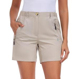 Little Donkey Andy Women’s Quick Dry Lightweight Stretch Shorts Outdoor Short Active Hiking Golf(C Khaki)