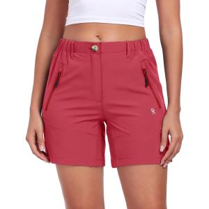 Little Donkey Andy Women’s Quick Dry Lightweight Stretch Shorts Outdoor Short Active Hiking Golf(C Watermelon Red)